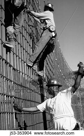 Ironworkers on rebar grid. I-880 Cypress Project. Oakland, California. USA. View Large Photo Image Picture - Ironworkers on rebar grid. I-880 Cypress Project. Oakland, California. USA.. Fotosearch