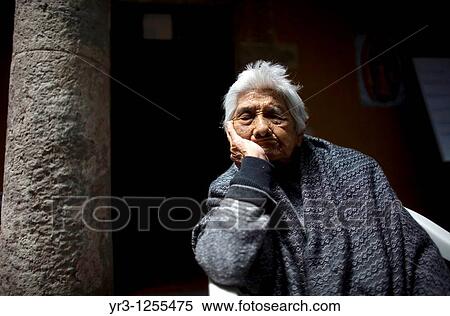 Stock Photography - Isabel Alarcon, 99, sleeps in Our Lady of Guadalupe Home for the Elderly, Mexico City.. Fotosearch