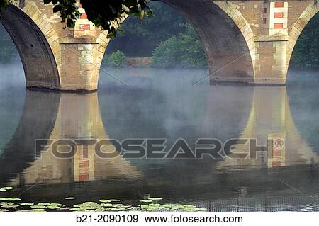 Isle river at Montpon-Menesterol in a morning with fog, Dordogne, Aquitaine, France View Large Photo Image Stock Photo - Isle river at Montpon-Menesterol in a morning with fog, Dordogne, Aquitaine, France. Fotosearch