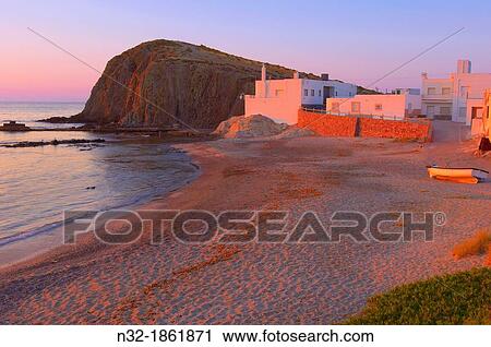 Isleta del Moro, Cabo de Gata, Biosphere Reserve, fishing village, Cabo de Gata-Nijar Natural Park, Almeria, Spain, Europe. View Large Photo Image Stock Image - Isleta del Moro, Cabo de Gata, Biosphere Reserve, fishing village, Cabo de Gata-Nijar Natural Park, Almeria, Spain, Europe.. Fotosearch