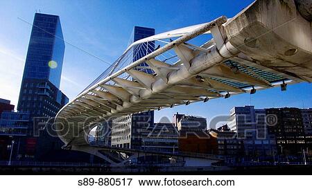 Isozaki Atea o Puerta de Isozaki es un complejo arquitect? nico construido por Arata Isozaki. Zubi Zuri o Puente Blanco obra de Santiago Calatrava. Bilbao. Bizkaia. Pais Vasco. Espaa. Europa. View Large Photo Image Stock Photo - Isozaki Atea o Puerta de Isozaki es un complejo arquitect? nico construido por Arata Isozaki. Zubi Zuri o Puente Blanco obra de Santiago Calatrava. Bilbao. Bizkaia. Pais Vasco. Espaa. Europa.. Fotosearch