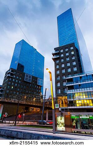 Isozaki Towers. Bilbao, Spain, Europe. View Large Photo Image Stock Photography - Isozaki Towers. Bilbao, Spain, Europe.. Fotosearch