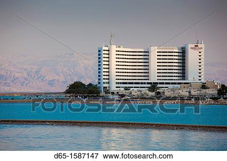 Israel, Dead Sea, Ein Bokek, Dead Sea resort hotels, dusk View Large Photo Image Stock Photo - Israel, Dead Sea, Ein Bokek, Dead Sea resort hotels, dusk. Fotosearch