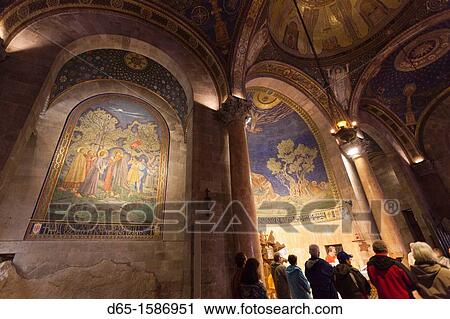 Israel, Jerusalem, Mount of Olives, interior of the Church of All Nations, NR View Large Photo Image Stock Image - Israel, Jerusalem, Mount of Olives, interior of the Church of All Nations, NR. Fotosearch