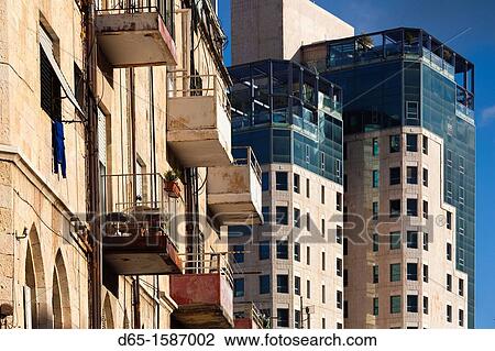 Israel, Jerusalem, New City, old and new architecture View Large Photo Image Stock Image - Israel, Jerusalem, New City, old and new architecture. Fotosearch