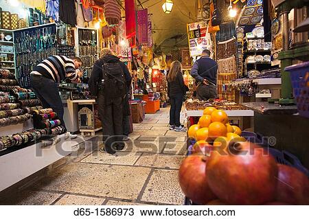 Israel, Jerusalem, Old City, covered market, NR View Large Photo Image Stock Image - Israel, Jerusalem, Old City, covered market, NR. Fotosearch