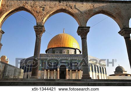 Israel, Jerusalem Old City, Dome of the Rock on Haram esh Sharif Temple Mount a Qanatir The Arch in the foreground View Large Photo Image Stock Image - Israel, Jerusalem Old City, Dome of the Rock on Haram esh Sharif Temple Mount a Qanatir The Arch in the foreground. Fotosearch