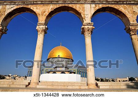 Israel, Jerusalem Old City, Dome of the Rock on Haram esh Sharif Temple Mount a Qanatir The Arch in the foreground View Large Photo Image Stock Photo - Israel, Jerusalem Old City, Dome of the Rock on Haram esh Sharif Temple Mount a Qanatir The Arch in the foreground. Fotosearch