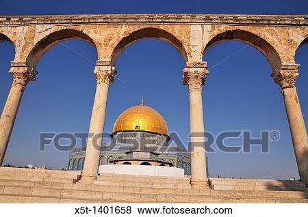 Israel, Jerusalem Old City, Dome of the Rock on Haram esh Sharif Temple Mount a Qanatir The Arch in the foreground View Large Photo Image Stock Photo - Israel, Jerusalem Old City, Dome of the Rock on Haram esh Sharif Temple Mount a Qanatir The Arch in the foreground. Fotosearch