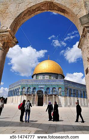 Israel, Jerusalem Old City, Dome of the Rock on Haram esh Sharif Temple Mount a Qanatir The Arch in the foreground View Large Photo Image Stock Photo - Israel, Jerusalem Old City, Dome of the Rock on Haram esh Sharif Temple Mount a Qanatir The Arch in the foreground. Fotosearch