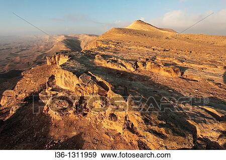 Stock Photo - Israel, Negev Desert, the western rim of the Makhtesh Gadol Big Crater. Fotosearch