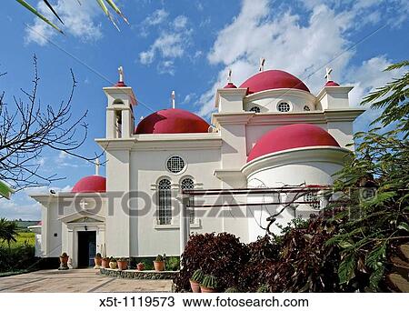 Israel, Sea of Galilee, Capernaum, Exterior of the Greek Orthodox Church View Large Photo Image Stock Image - Israel, Sea of Galilee, Capernaum, Exterior of the Greek Orthodox Church. Fotosearch