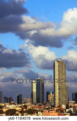 Israel, Tel Aviv-Yafo, High-rise buildings behind Neve Tzedek neighborhood View Large Photo Image Stock Photo - Israel, Tel Aviv-Yafo, High-rise buildings behind Neve Tzedek neighborhood. Fotosearch