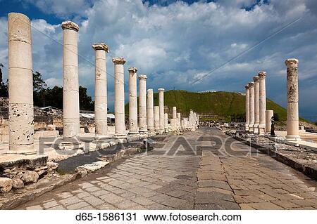 Israel, The Galilee, Beit She-An, Beit She-An National Park, Roman-era ruins, Roman Street View Large Photo Image Stock Image - Israel, The Galilee, Beit She-An, Beit She-An National Park, Roman-era ruins, Roman Street. Fotosearch
