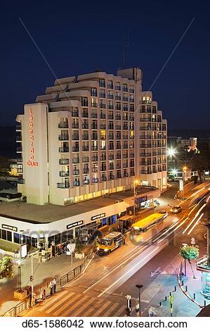Israel, The Galilee, Tiberias, HaBanin Street and Leonardo Club Hotel, dusk View Large Photo Image Stock Image - Israel, The Galilee, Tiberias, HaBanin Street and Leonardo Club Hotel, dusk. Fotosearch