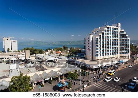 Israel, The Galilee, Tiberias, HaBanin Street and Leonardo Club Hotel View Large Photo Image Stock Photo - Israel, The Galilee, Tiberias, HaBanin Street and Leonardo Club Hotel. Fotosearch