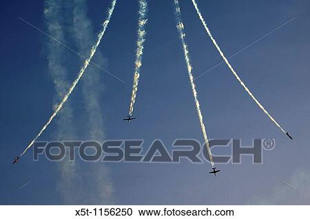 Stock Image - Israeli Air force IAF Fouga Magister CM-170 in aerobatics display. Fotosearch