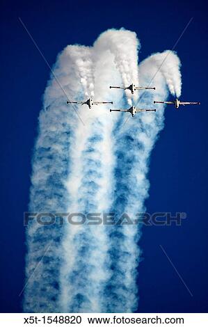 Stock Image - Israeli Air force IAF Fouga Magister CM-170 in aerobatics display. Fotosearch