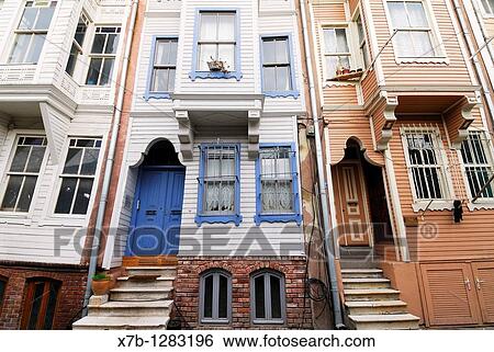 Istanbul Turkey Traditional Ottoman era wooden buildings in the Suleymaniye district View Large Photo Image Stock Photograph - Istanbul Turkey Traditional Ottoman era wooden buildings in the Suleymaniye district. Fotosearch