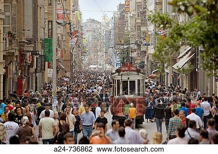 Istiklal Caddesi avenue in Beyoglu district, Istanbul, Turkey View Large Photo Image Stock Image - Istiklal Caddesi avenue in Beyoglu district, Istanbul, Turkey. Fotosearch