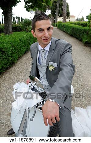 Italian bridegroom on a Vespa scooter, Firenze, Tuscany, Italy View Large Photo Image Stock Image - Italian bridegroom on a Vespa scooter, Firenze, Tuscany, Italy. Fotosearch