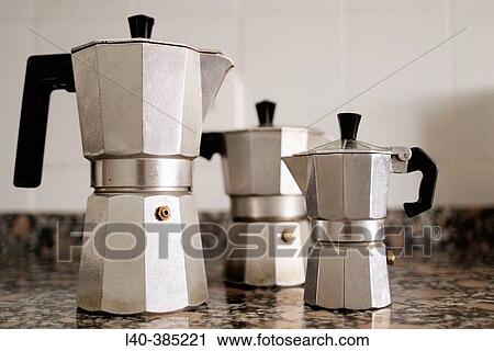 Italian coffee-pots View Large Photo Image Stock Image - Italian coffee-pots. Fotosearch
