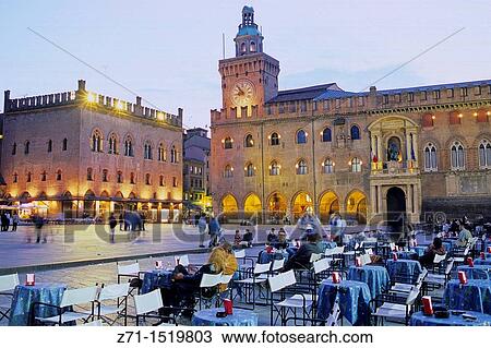 Italy Bologna, Piazza Maggiore View Large Photo Image Stock Image - Italy Bologna, Piazza Maggiore. Fotosearch