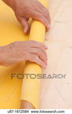 Picture - Italy, Emilia Romagna, Bologna, Making of Tagliatelle, Typical Pasta. Fotosearch