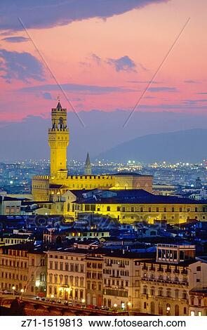 Stock Image - Italy Florence skyline.. Fotosearch