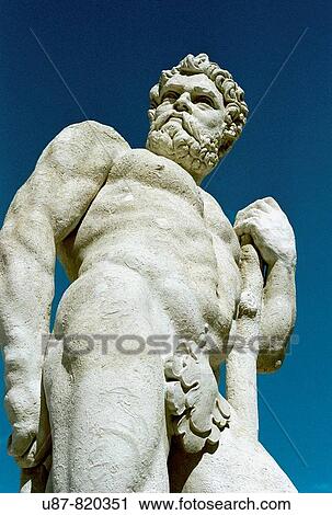 Stock Image - Italy, Friuli Venezia Giulia, Udine, Piazza Libert?, Statue of Hercules.. Fotosearch