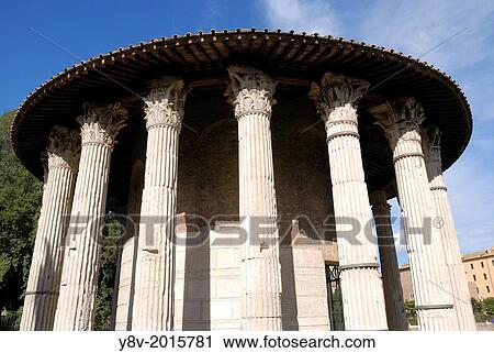 Italy. Lacio. Rome. Forum Boario. Hercules Victorious' temple, improperly called of Vesta, has twenty Corinthian columns of pentelico marble. Probably his constructor was Hermodoro of Salamis. UNESCO World Heritage. View Large Photo Image Stock Image - Italy. Lacio. Rome. Forum Boario. Hercules Victorious' temple, improperly called of Vesta, has twenty Corinthian columns of pentelico marble. Probably his constructor was Hermodoro of Salamis. UNESCO World Heritage.. Fotosearch