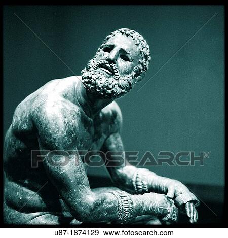 Italy, Lazio, Rome, Massimo Palace National Museum, Bronze Statue, the Boxer of the Thermae, Lysippos Sculptor View Large Photo Image Stock Photo - Italy, Lazio, Rome, Massimo Palace National Museum, Bronze Statue, the Boxer of the Thermae, Lysippos Sculptor. Fotosearch