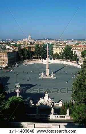 Italy, Lazio, Rome, Piazza del Popolo. View Large Photo Image Stock Photo - Italy, Lazio, Rome, Piazza del Popolo.. Fotosearch