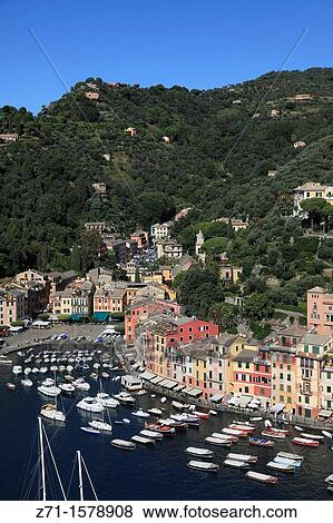 Italy, Liguria, Portofino, general aerial view, View Large Photo Image Stock Photo - Italy, Liguria, Portofino, general aerial view,. Fotosearch