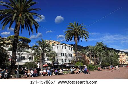 Stock Photo - Italy, Liguria, Rapallo, street scene,. Fotosearch