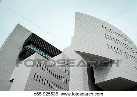 Stock Photograph - Italy, Lombardy, Lake Lugano, Campione D? Italia, Casino di Campione, Mario Botta, architect. Fotosearch