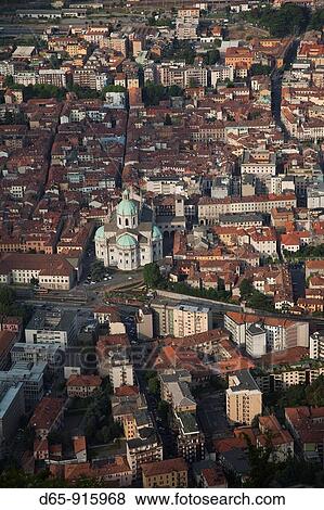 Italy, Lombardy, Lakes Region, Lake Como, Como, aerial view from Brunate, morning View Large Photo Image Stock Photo - Italy, Lombardy, Lakes Region, Lake Como, Como, aerial view from Brunate, morning. Fotosearch