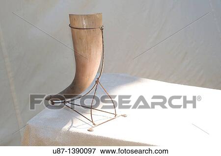 Stock Photo - Italy, Lombardy, Medieval Festival, Drinking Horn. Fotosearch
