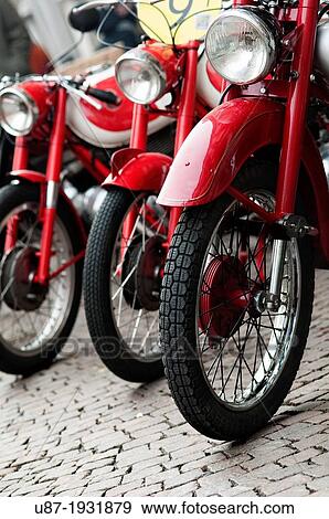 Stock Photo - Italy, Lombardy, Meeting of Vintage Motorcycle. Fotosearch