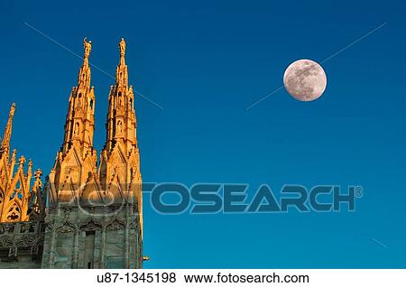 Italy, Lombardy, Milan, Duomo Cathedral, Detail Facade View Large Photo Image Stock Photo - Italy, Lombardy, Milan, Duomo Cathedral, Detail Facade. Fotosearch