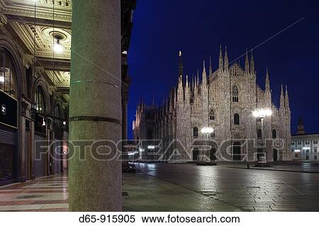 Italy, Lombardy, Milan, Piazza del Duomo, Duomo, cathedral, dawn View Large Photo Image Stock Photography - Italy, Lombardy, Milan, Piazza del Duomo, Duomo, cathedral, dawn. Fotosearch