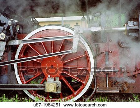 Stock Image - Italy, Lombardy, Vintage Steam Train.. Fotosearch