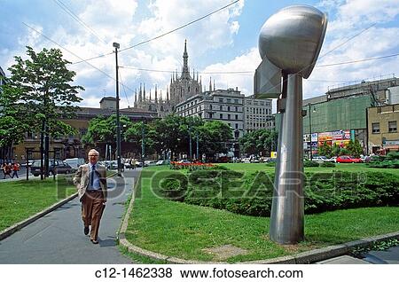 Italy, Milan, Piazza fontana View Large Photo Image Stock Photo - Italy, Milan, Piazza fontana. Fotosearch