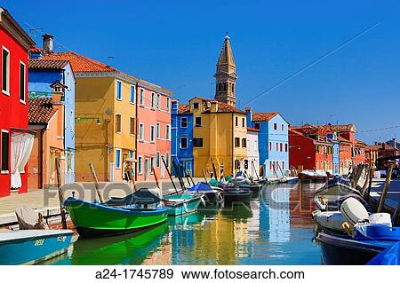 Italy, Near Venice city, Burano City, View Large Photo Image Stock Photo - Italy, Near Venice city, Burano City,. Fotosearch