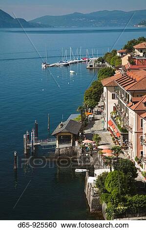 Italy, Piedmont, Lake Maggiore, Cannero Riviera, high angle town view View Large Photo Image Stock Image - Italy, Piedmont, Lake Maggiore, Cannero Riviera, high angle town view. Fotosearch