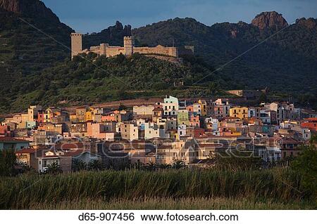 Italy, Sardinia, Western Sardinia, Bosa, town view with Castello Malaspina, sunset View Large Photo Image Stock Photograph - Italy, Sardinia, Western Sardinia, Bosa, town view with Castello Malaspina, sunset. Fotosearch