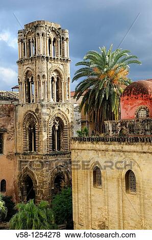 Italy, Sicily, Palermo, Churches of La Martorana and San Cataldo View Large Photo Image Stock Photo - Italy, Sicily, Palermo, Churches of La Martorana and San Cataldo. Fotosearch