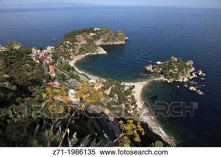 Stock Photography - Italy, Sicily, Taormina, Isola Bella, beach,.. Fotosearch
