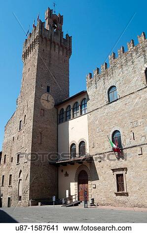 Italy, Tuscany, Arezzo, Town Hall Tower View Large Photo Image Stock Image - Italy, Tuscany, Arezzo, Town Hall Tower. Fotosearch