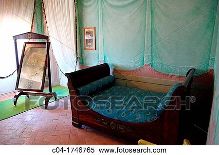 Italy, Tuscany, Elba Island, Villa San Martino, residence of Napoleon, the bed. View Large Photo Image Stock Photography - Italy, Tuscany, Elba Island, Villa San Martino, residence of Napoleon, the bed.. Fotosearch